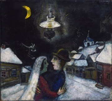 Marc Chagall Painting - In the night contemporary Marc Chagall